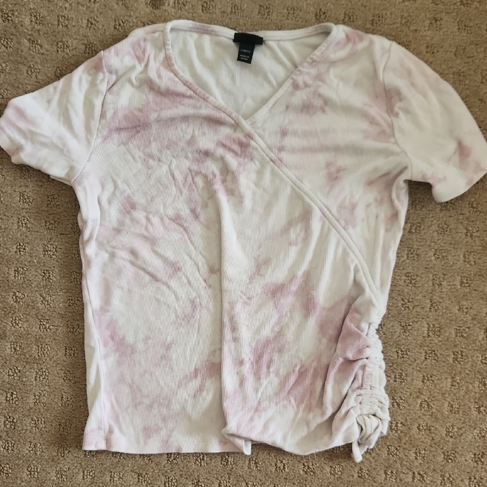 Girls Large Art Class Purple Tye Dye Shirt